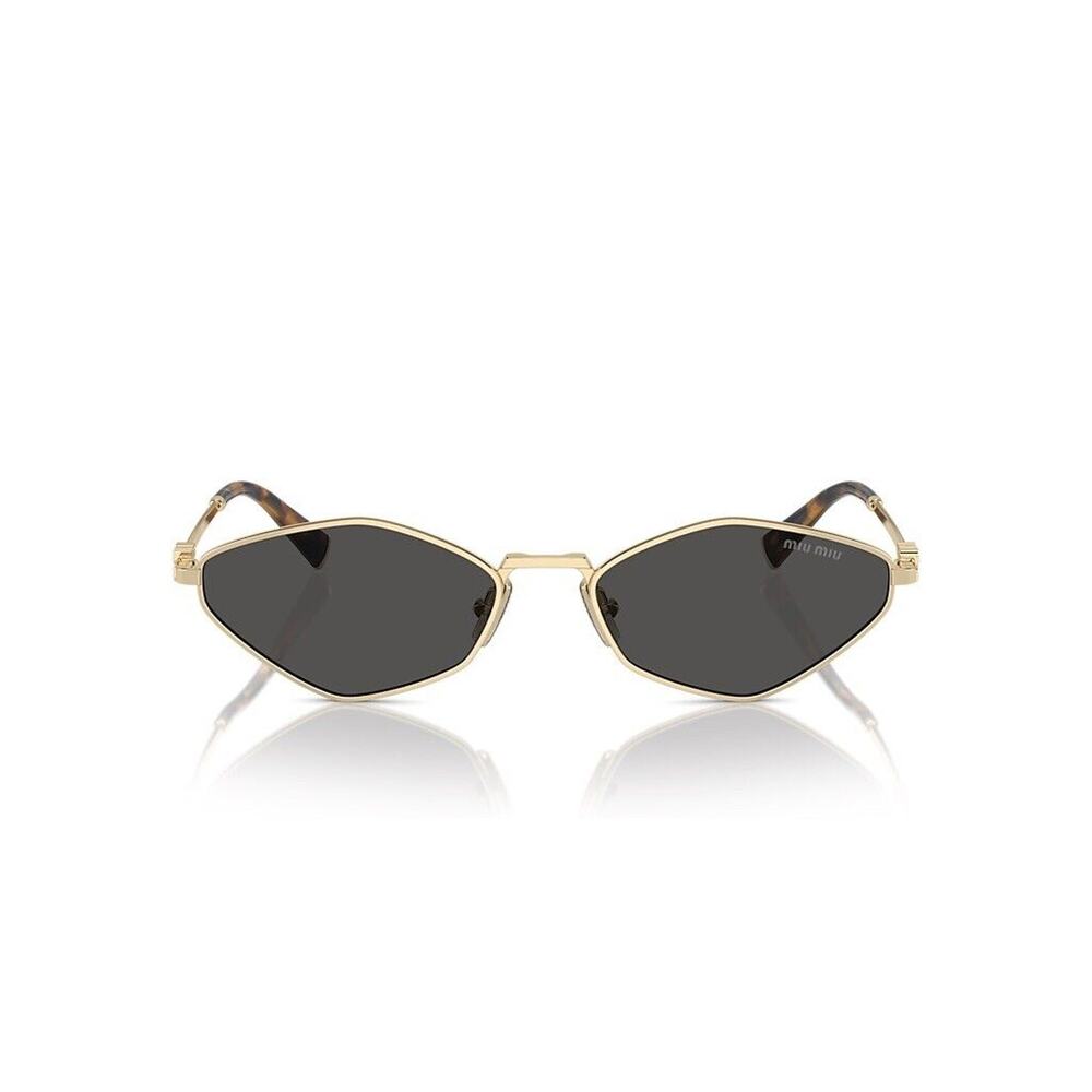 MIU MIU MU 56ZS ZVN5S0 Gold Dark Grey Lens Women Sunglasses AUTHENTIC - Picture 4 of 8
